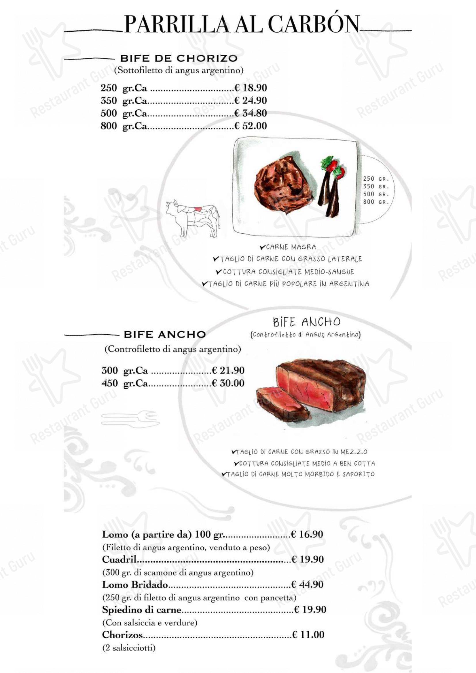 Menu per Volver in Torino