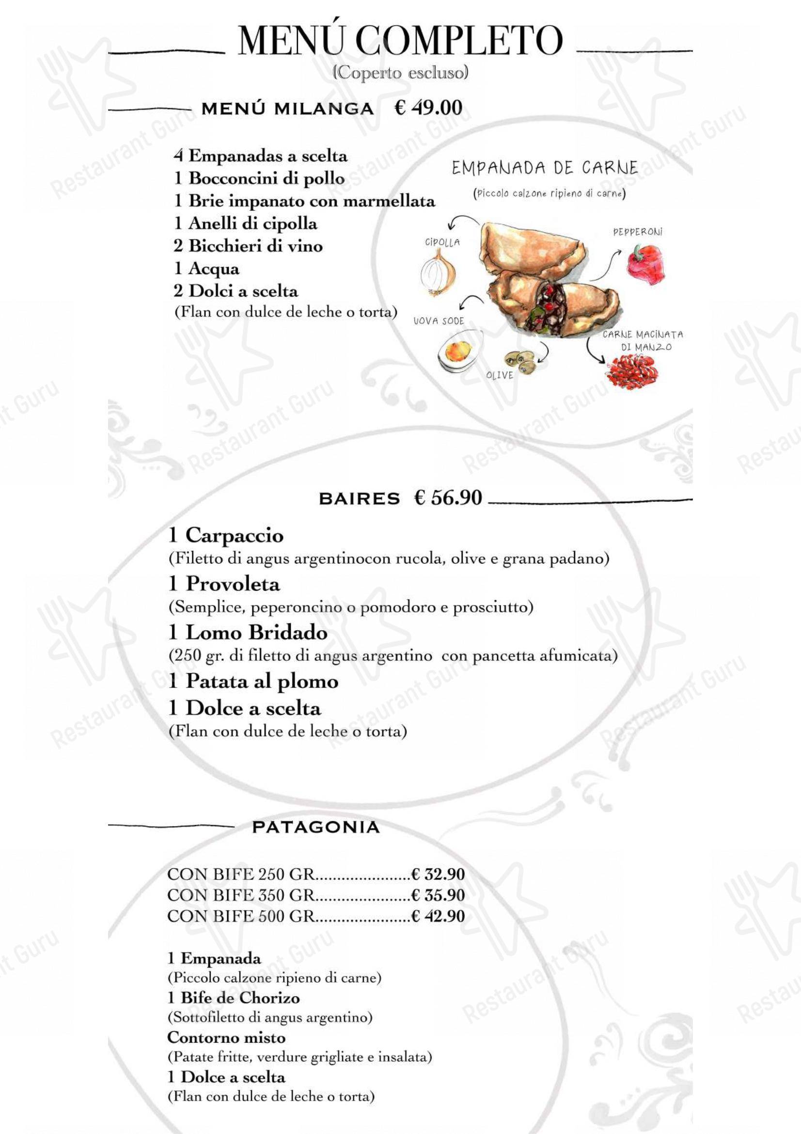 Volver in Torino - Menu