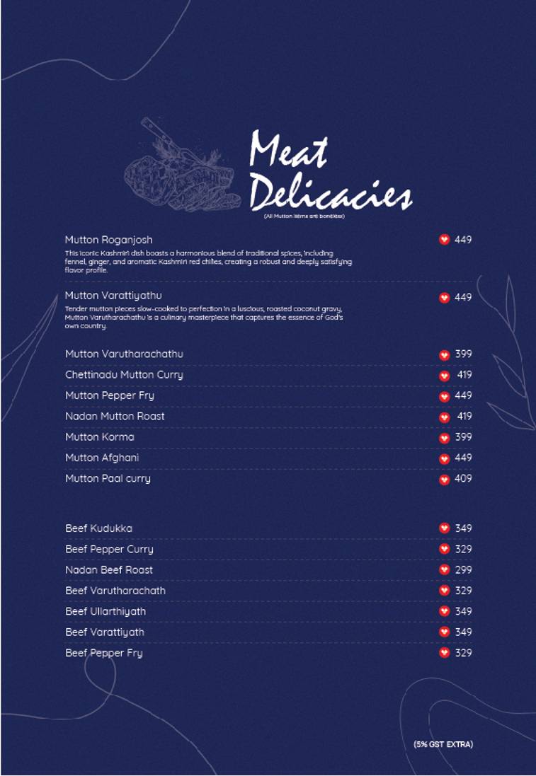 MAZALI RESTAURANT menu