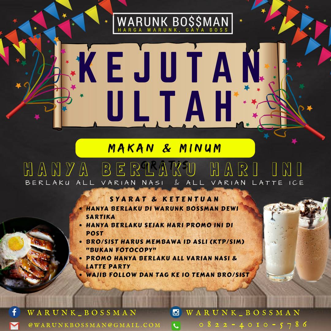Menu at WARUNK BOSSMAN MELAYU DARAT, PONTIANAK cafe, Pontianak