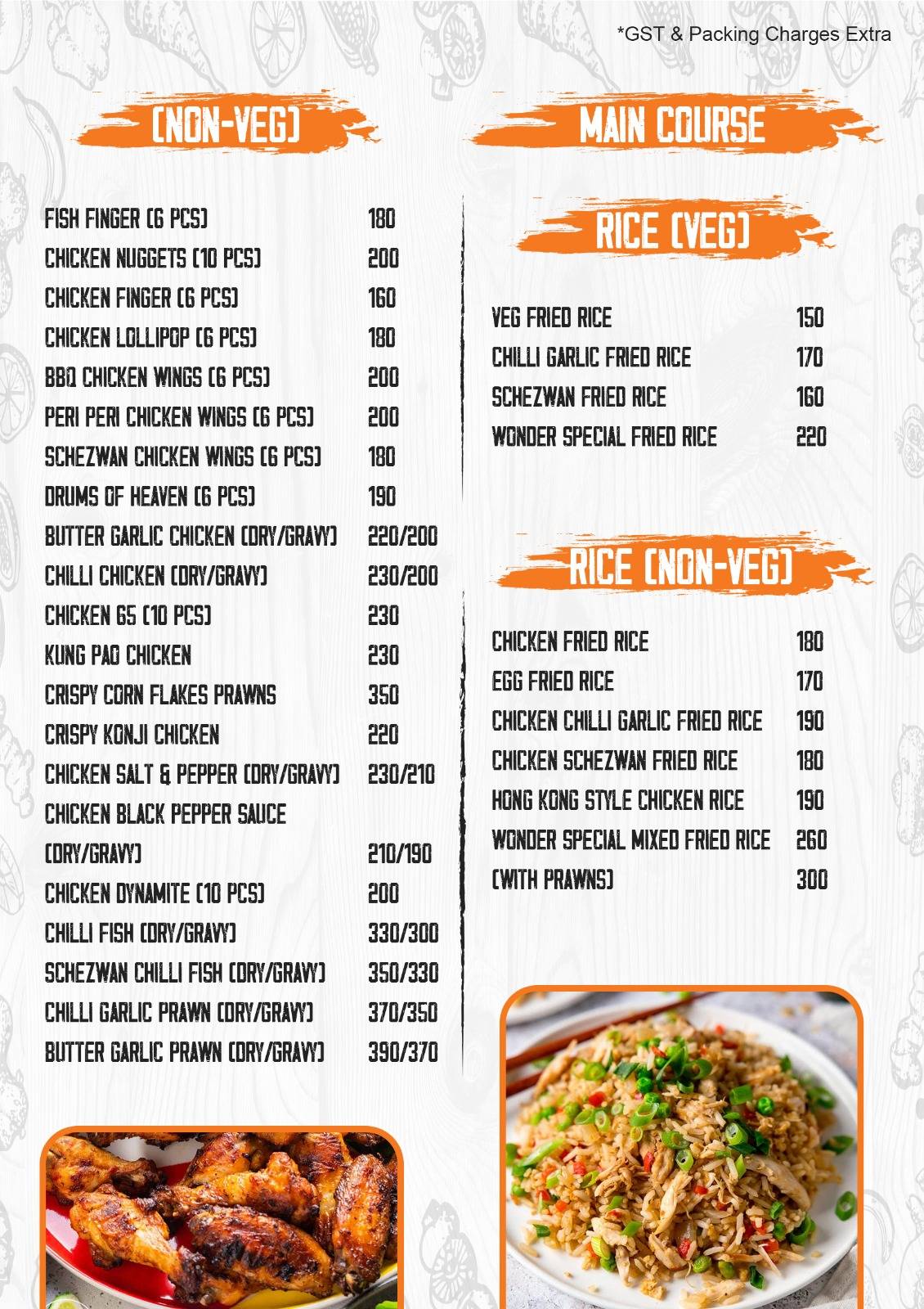 WONDER CAFÉ - Fine Dining menu