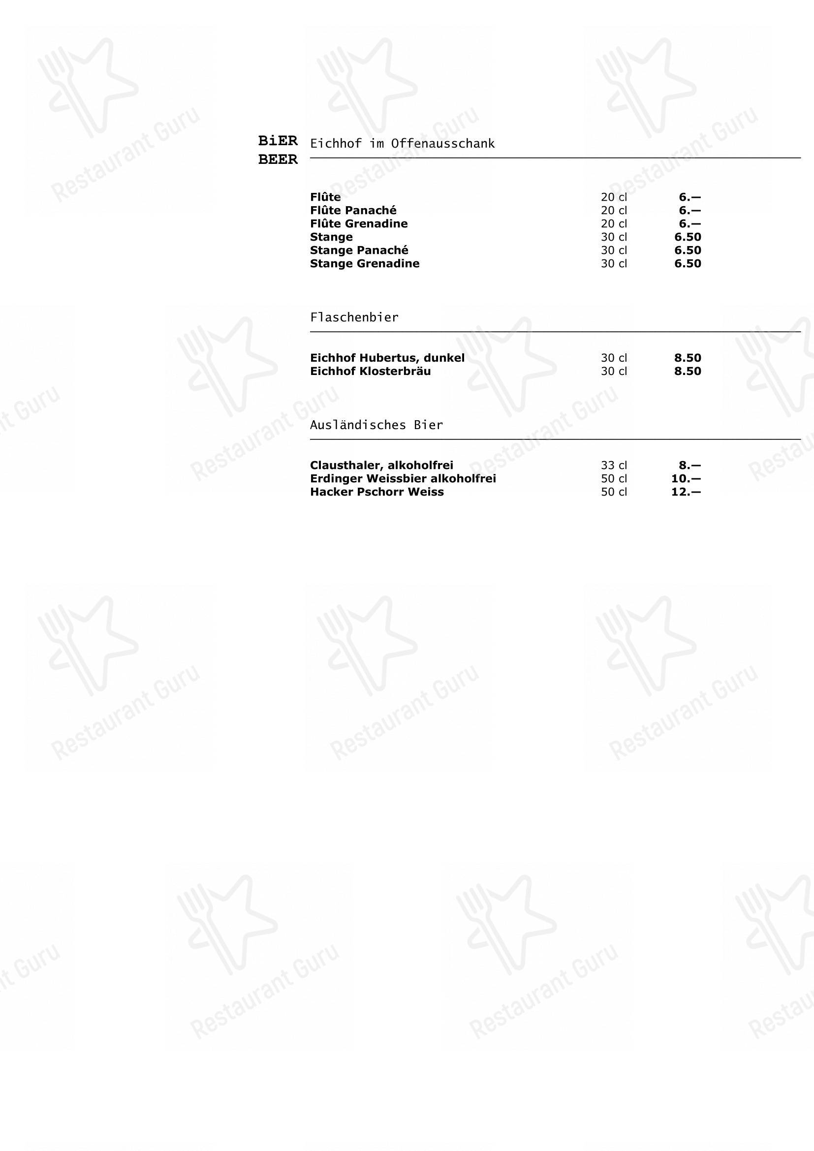 Menu per Walliser Kanne pub & bar