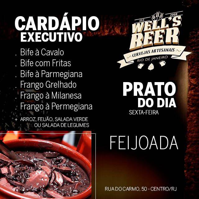 Well's Beer & BBQ cardápio