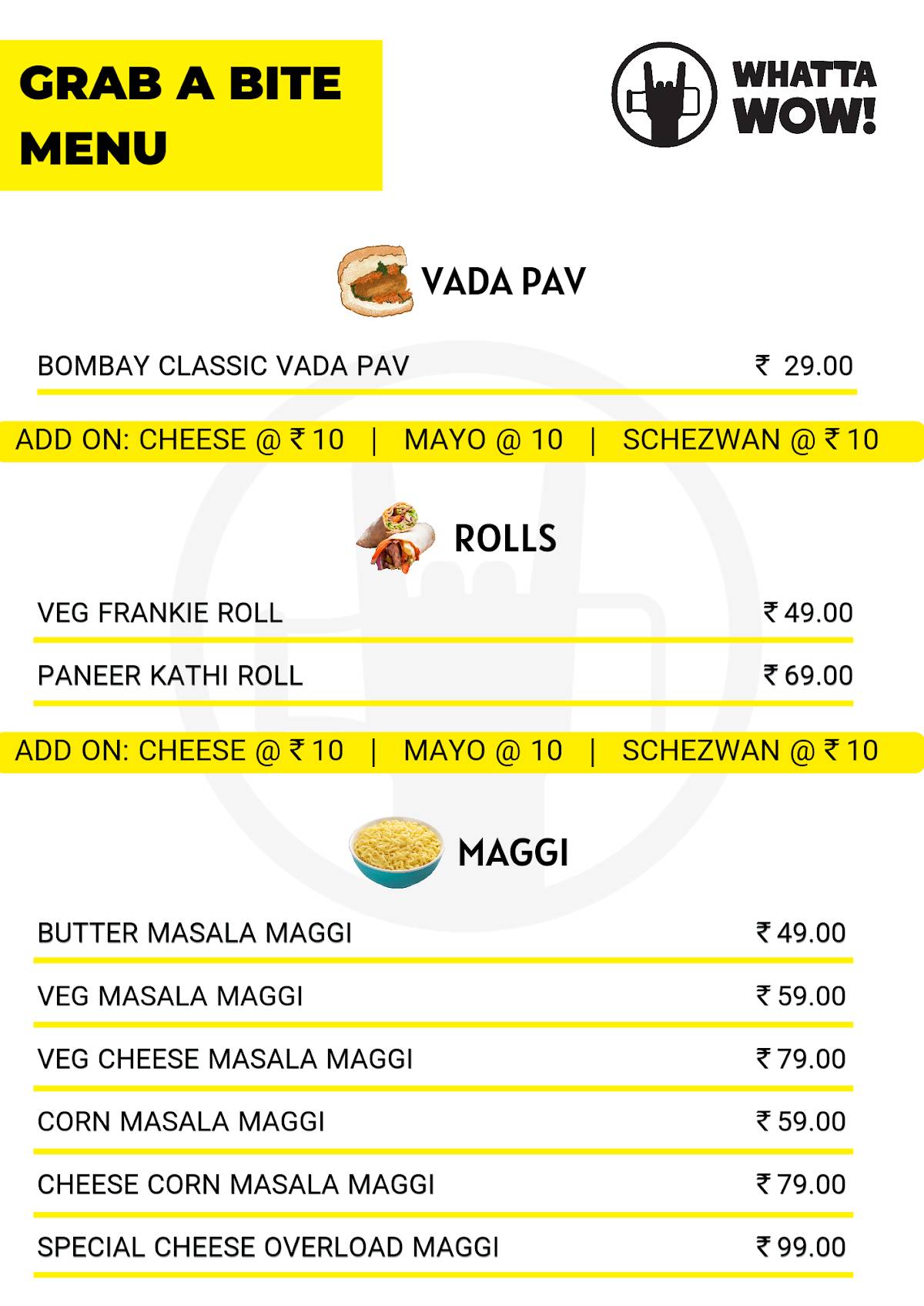 WhattaWow menu