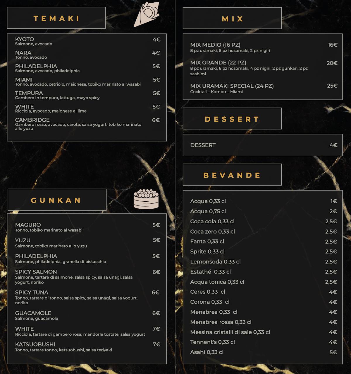 Menu di YOSHI SUSHI BAR 