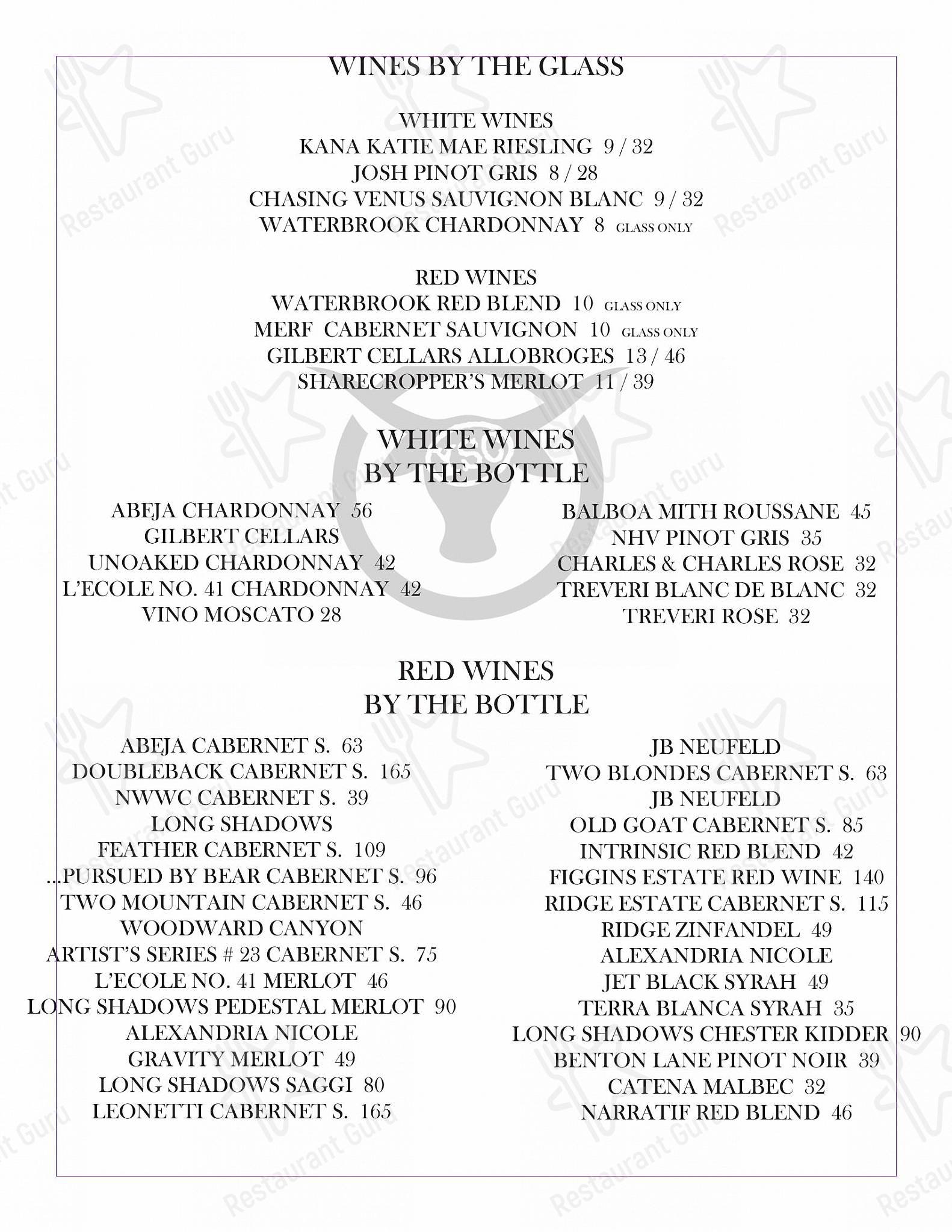 Menu at Yakima Steak Company steakhouse, Yakima