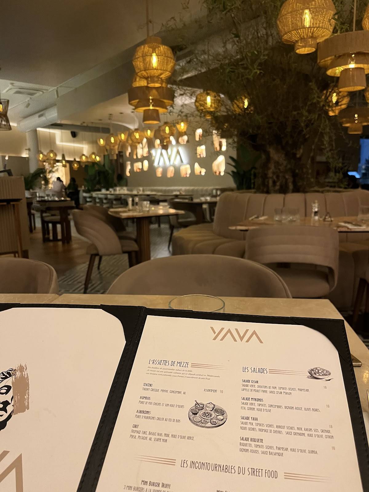 Menu de Yava Paris Restaurant