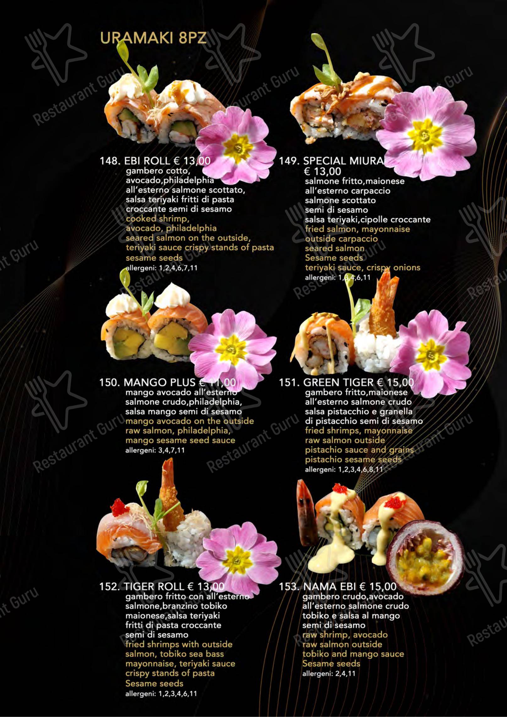 Menu bar per Yugo ristorante