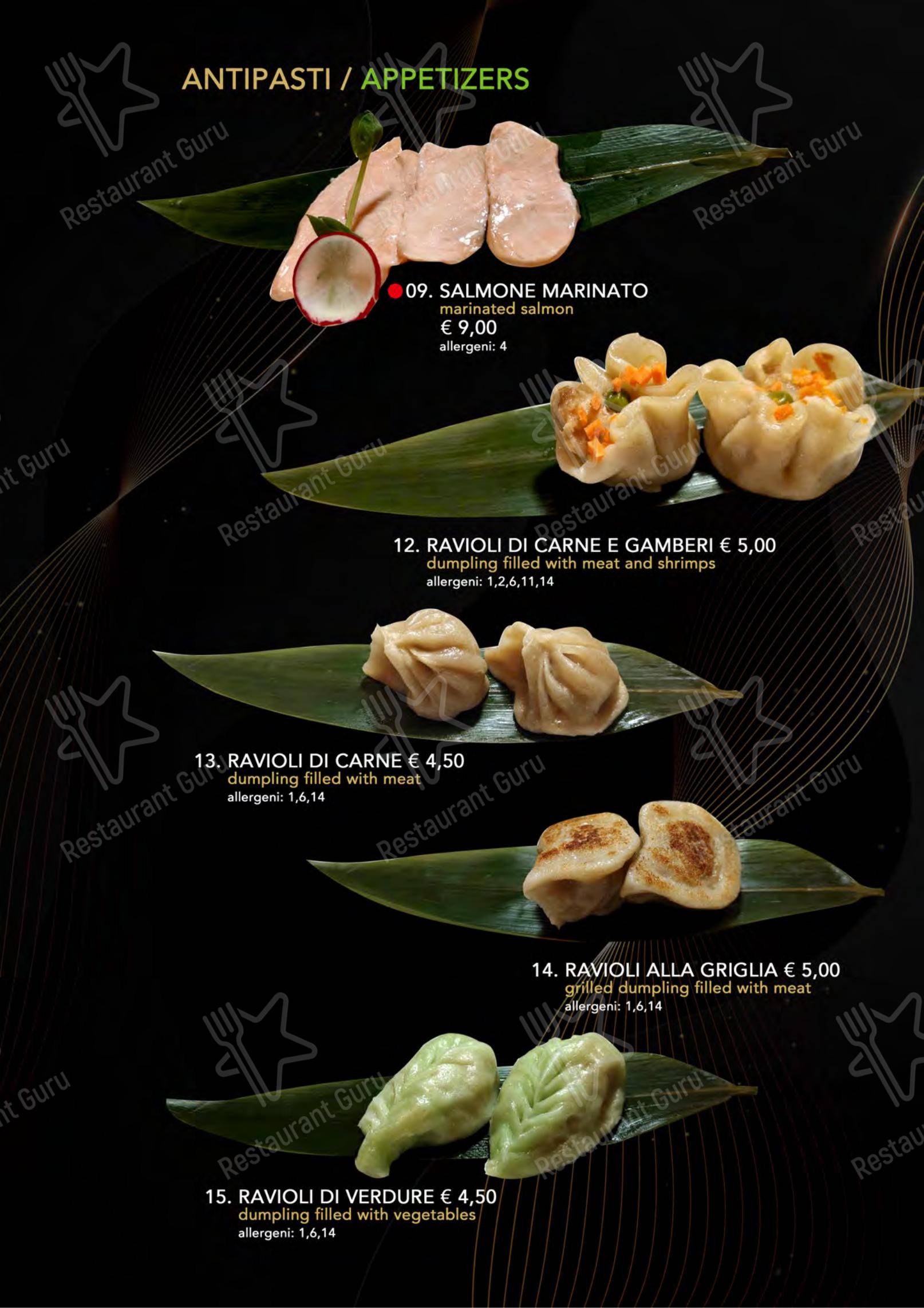 Menu per Yugo in Varazze