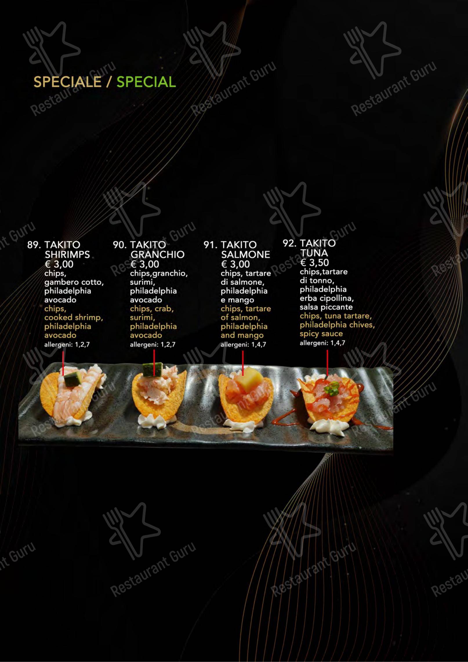 Menu per Yugo in Varazze