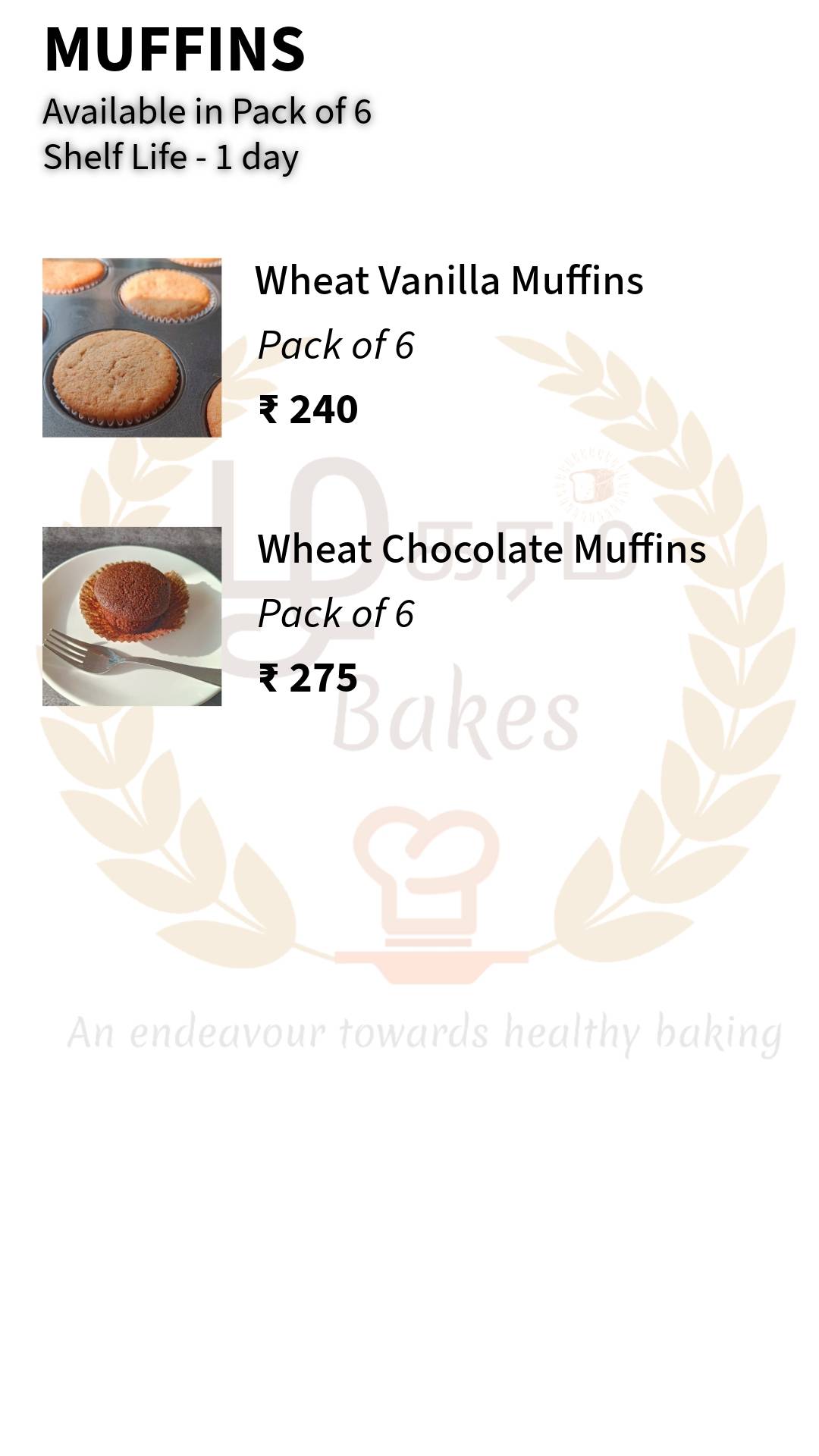 Zhagaram Bakes menu