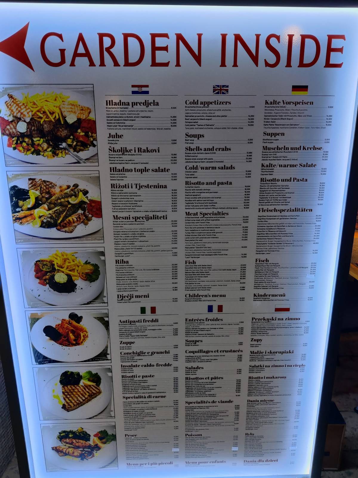 Menu di Zlatni Vrt (Golden Garden) 