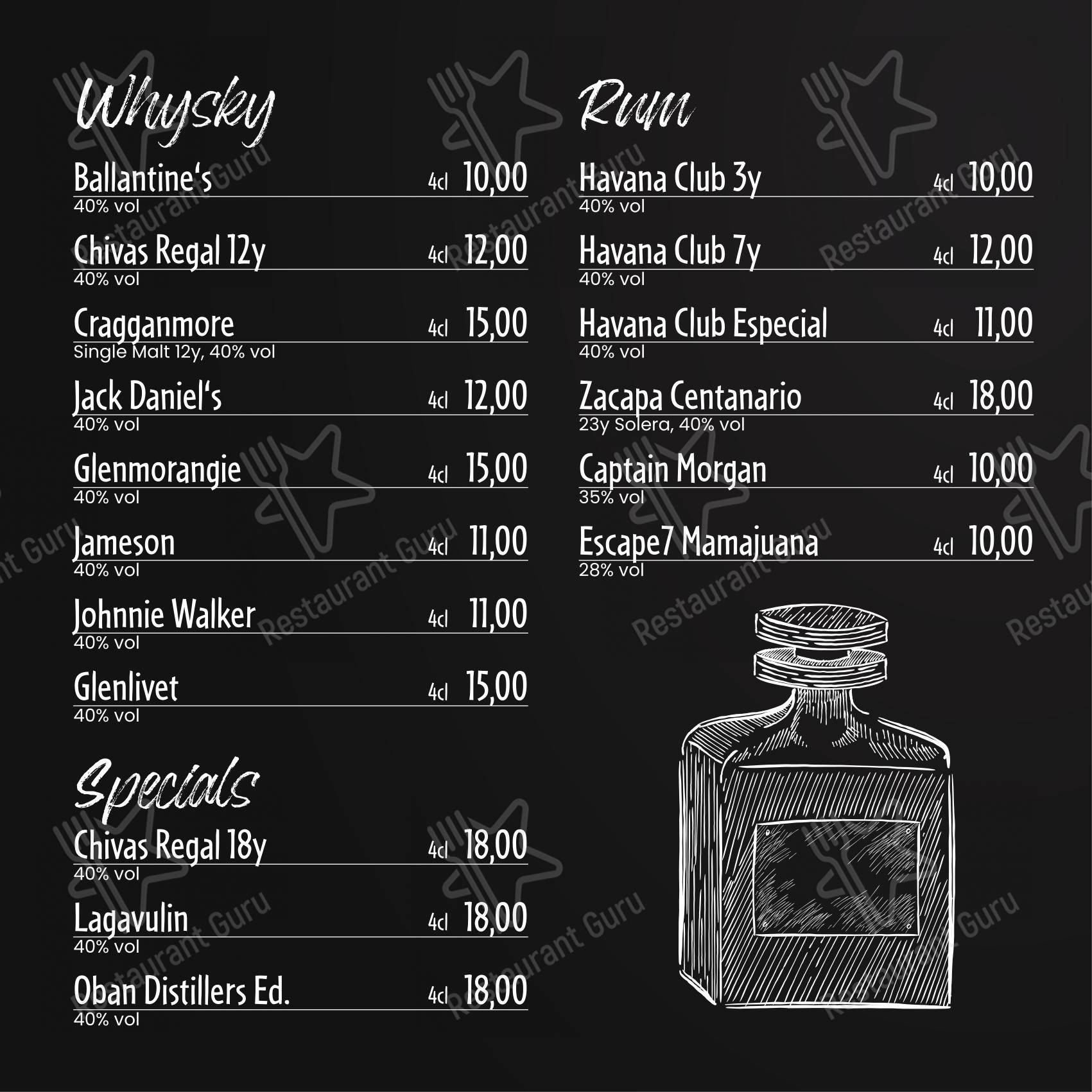 Menu di Zofinger Stadtkeller - Menu bar