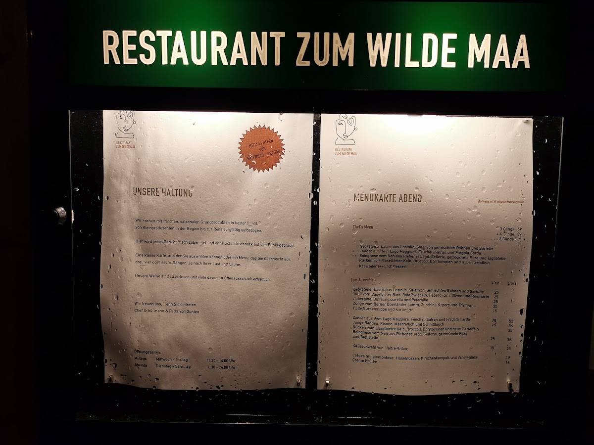 Menu di Zum Wilde Maa - restaurant 