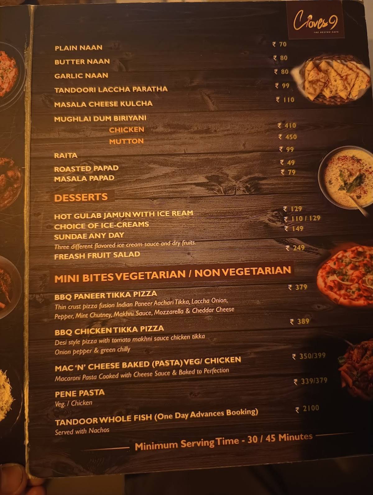 Woodsmoke Restro menu