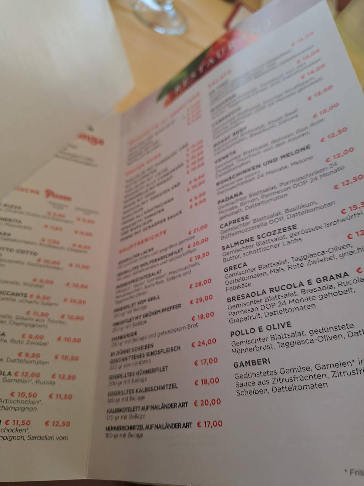 Menu di da Pino Trieste 