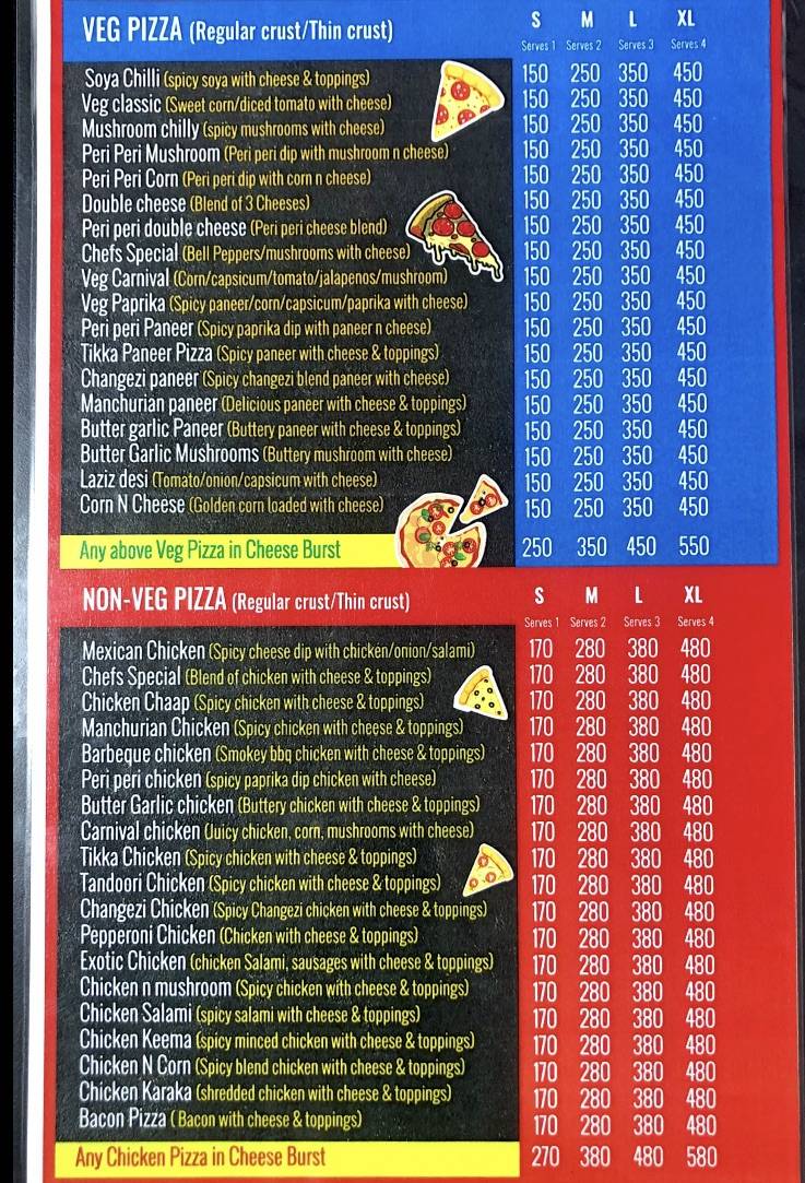 laziz pizza menu