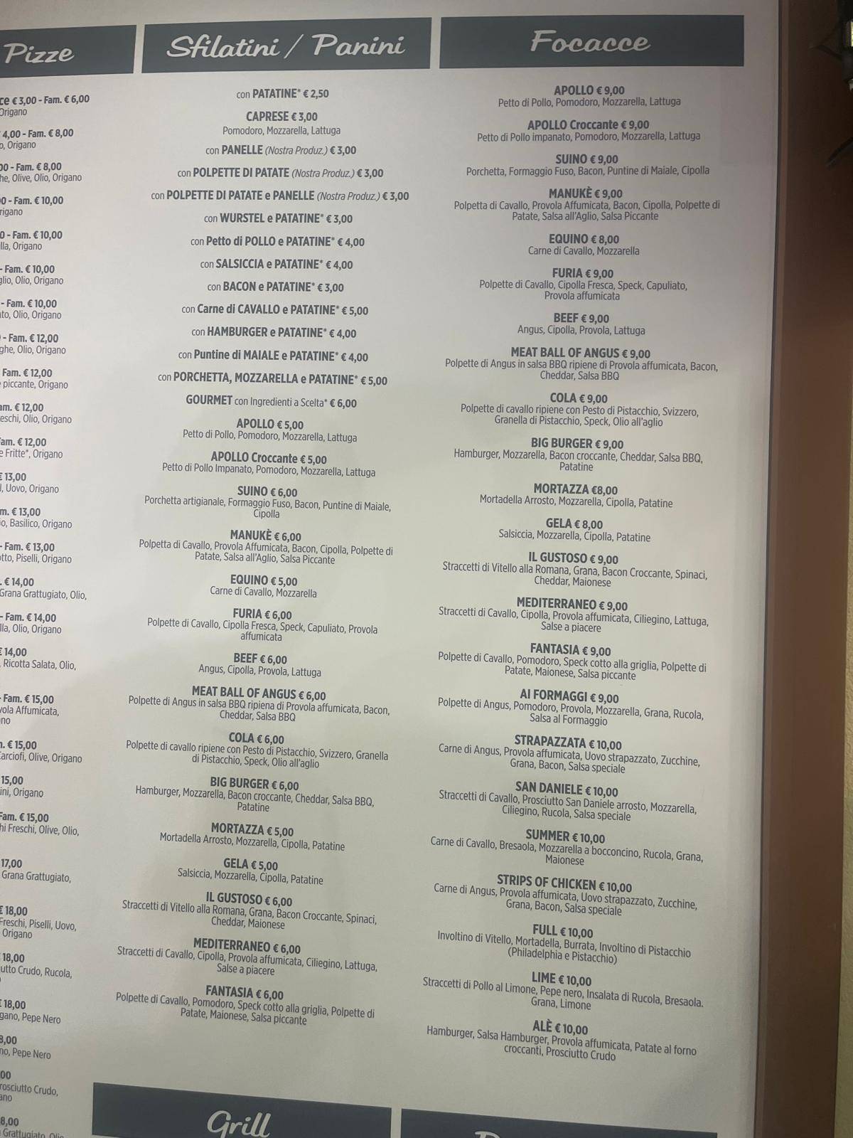 Menu di Manukè 