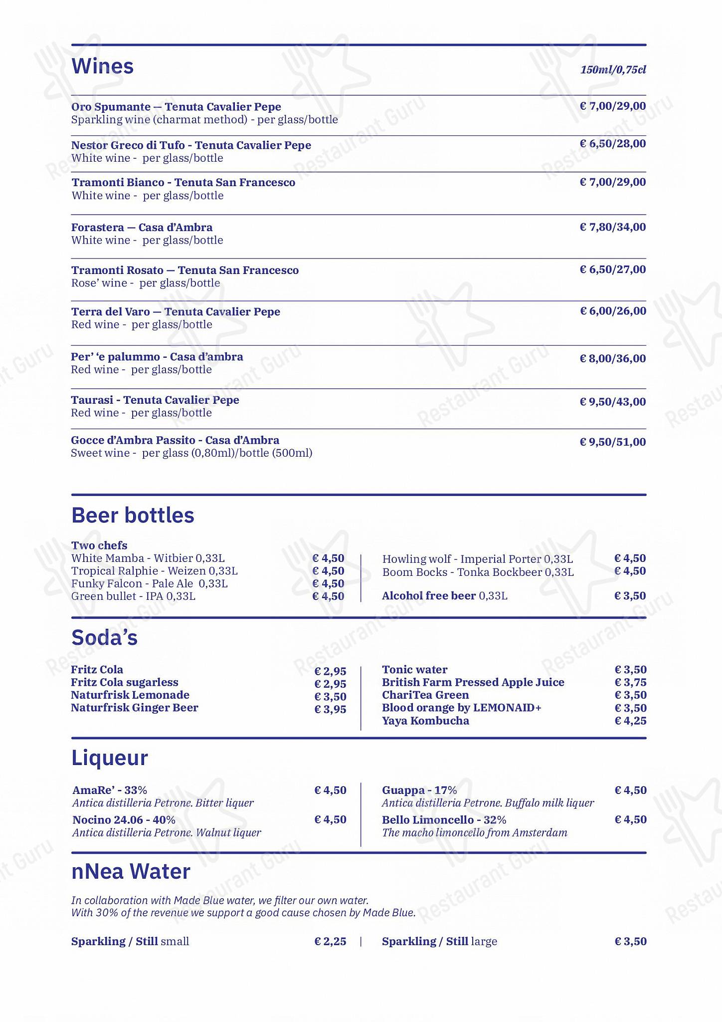 Takeaway Menu pour nNea Pizza dans Amsterdam