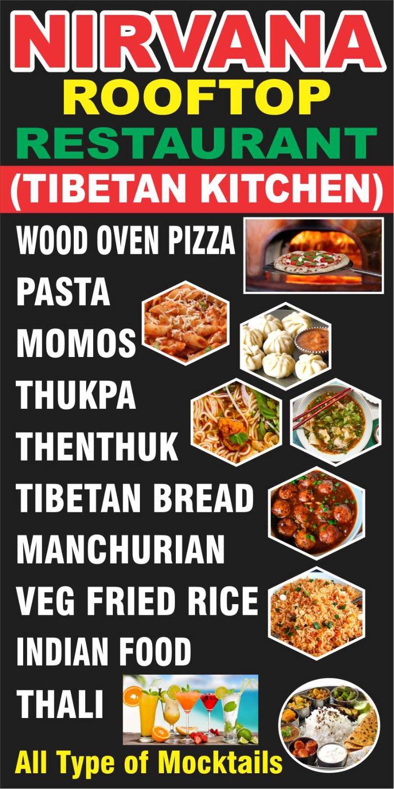 nirvana rooftop Tibetan Kitchen menu
