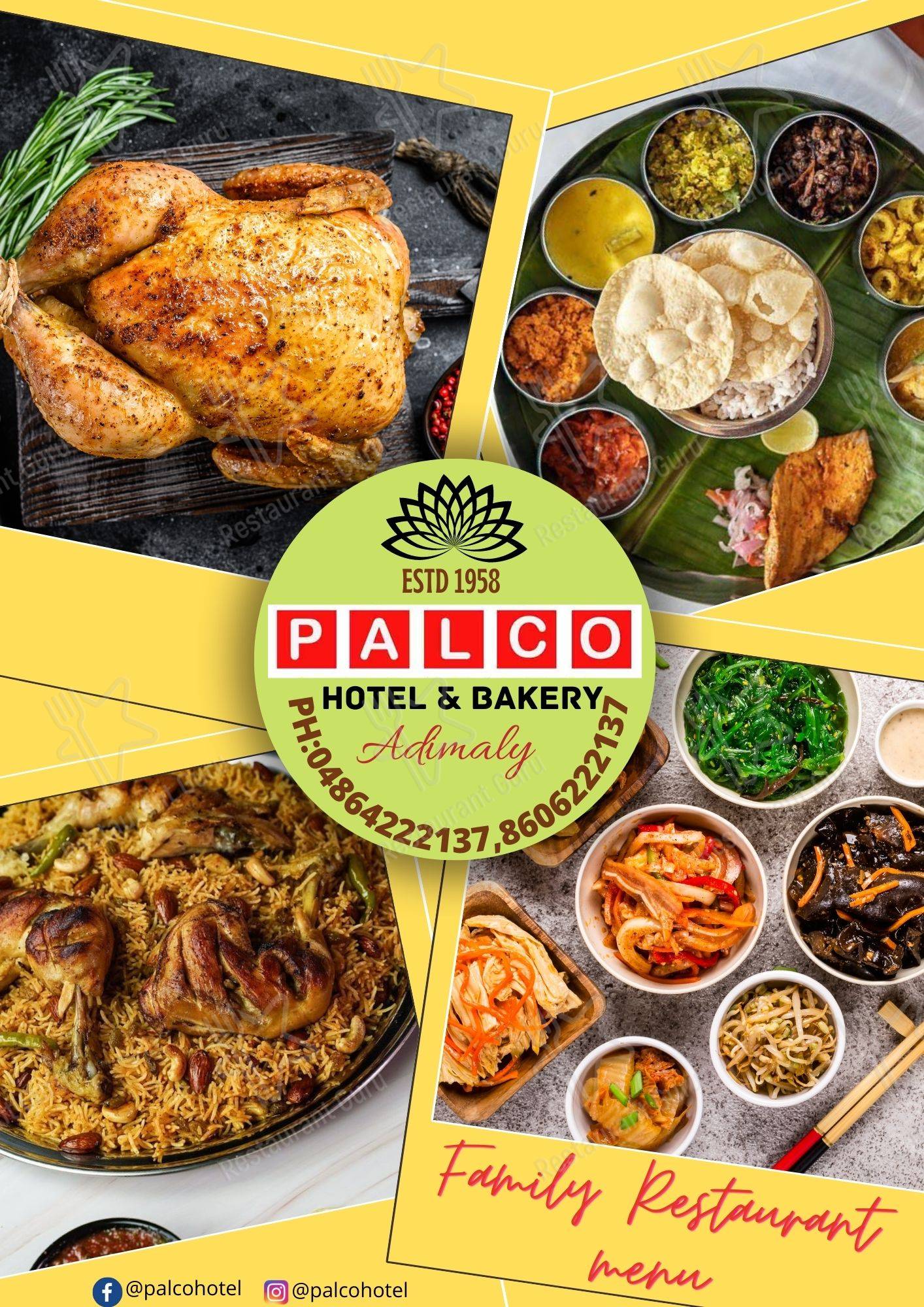 PALCO HOTEL&BAKERY menu