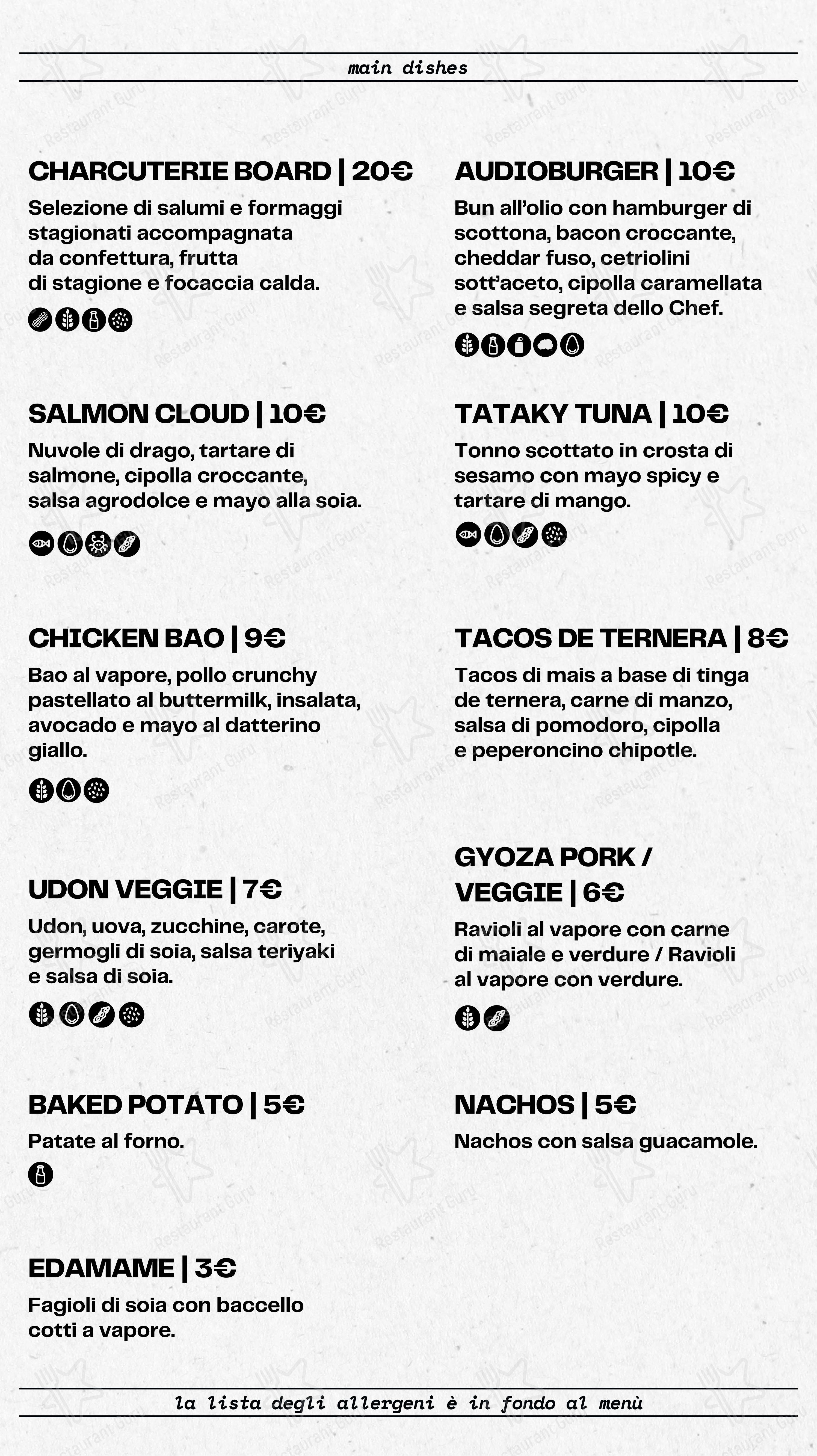 Menu per Audioteca in San Giorgio a Cremano