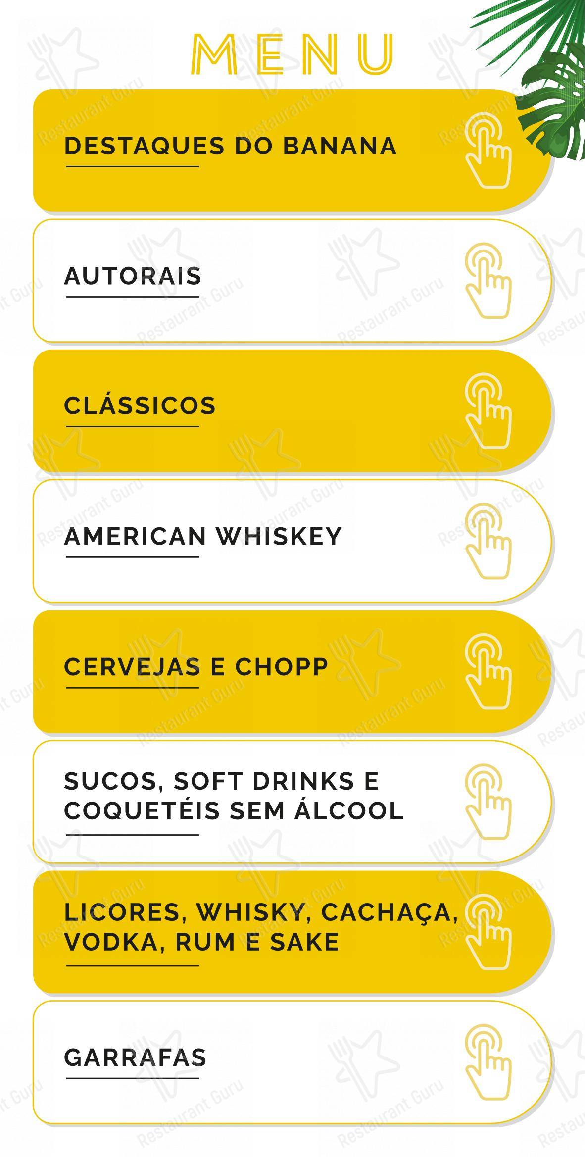 Banana Café Bar - Menu