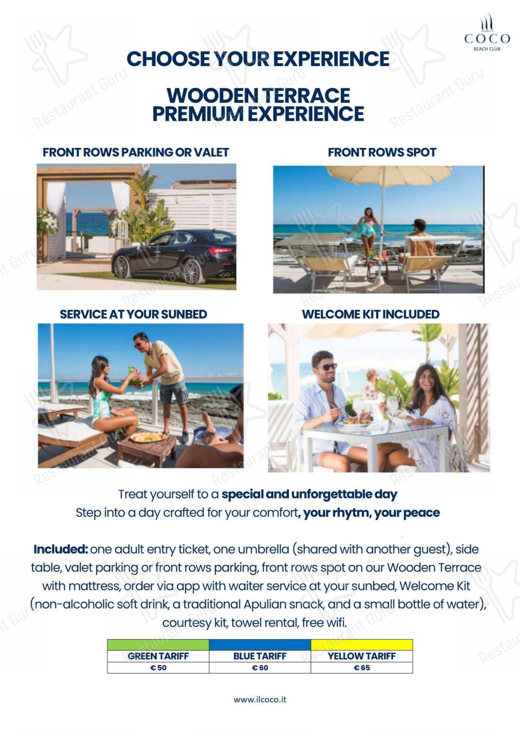 Menu di COCO - Beach, Wedding & Lifestyle - Menu