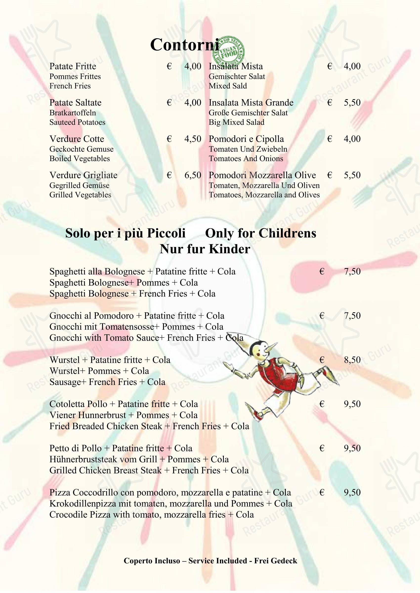 Menu di Casa Lady Garda - Menu