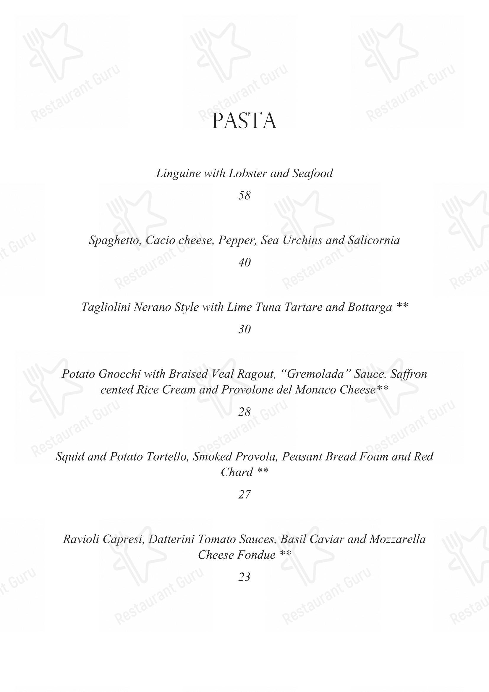 Menu per Casa Mariantonia in Anacapri