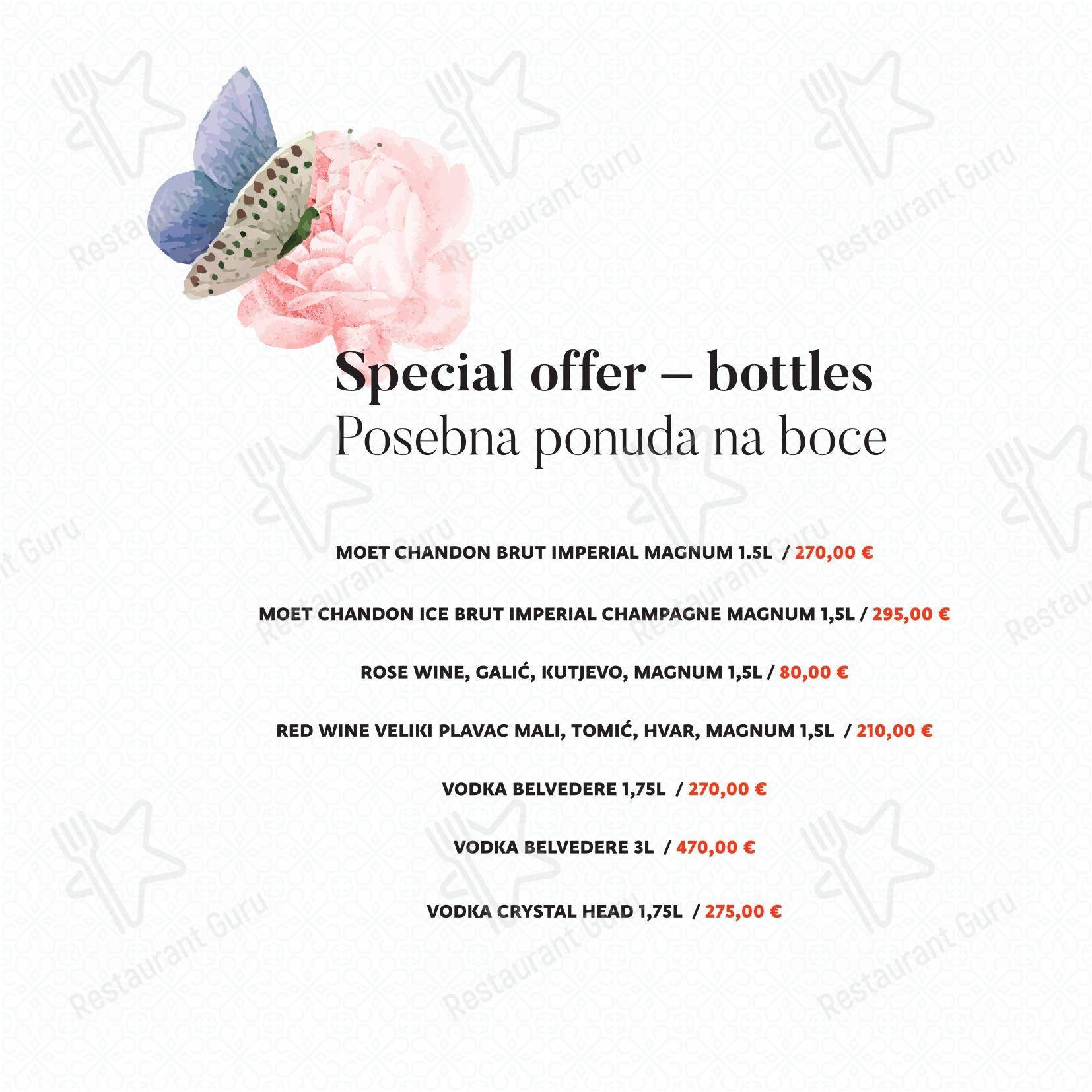 Central Park Club, Hvar in Lesina - Menu