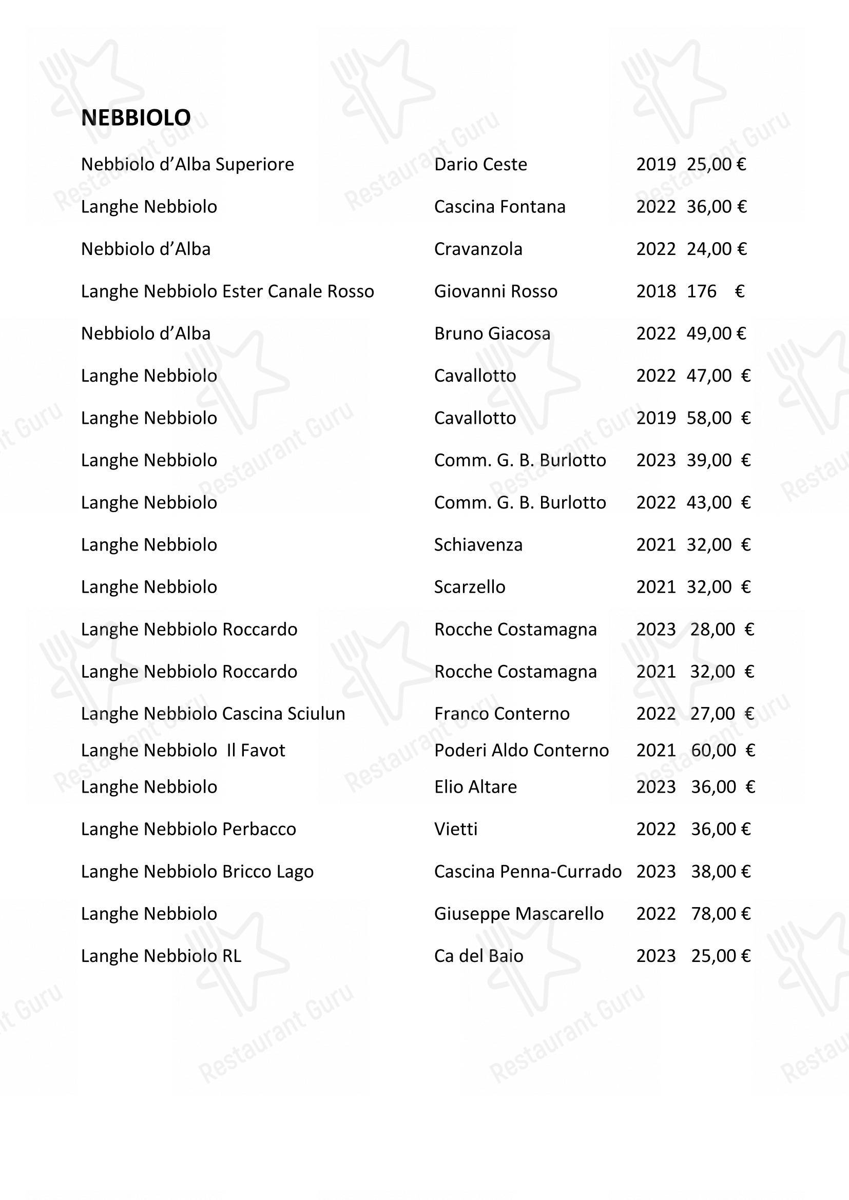 Menu bar per Enoteca Frisson in Vernante
