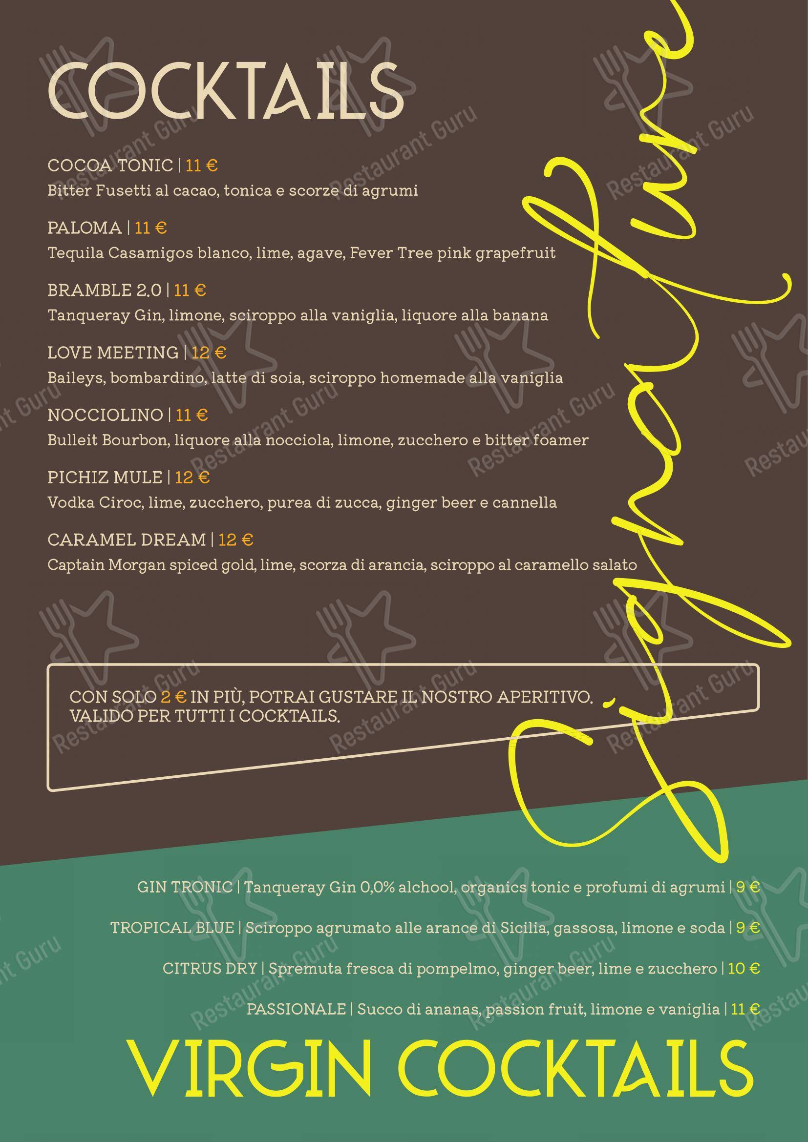 Menu per Forest Monza caffè bar