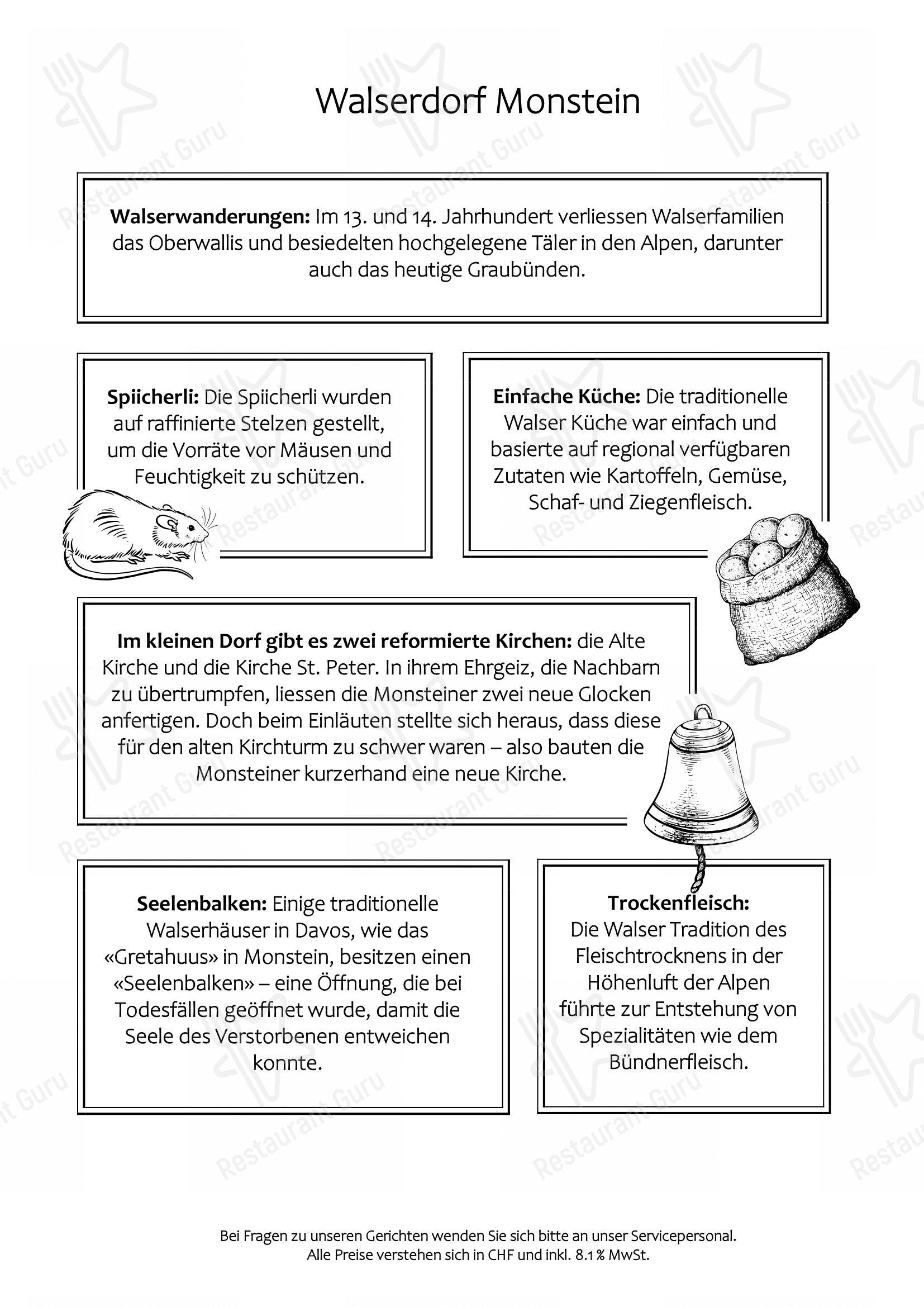 Hotel Ducan in Davos - Menu bar