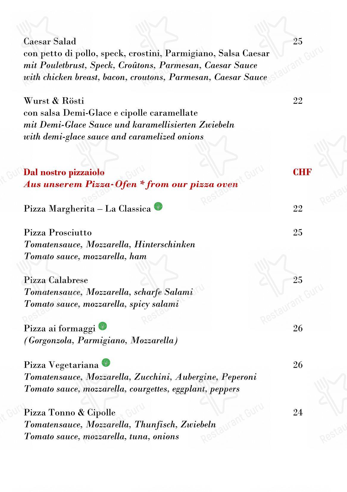 Menu pour Hummerbar - Menu
