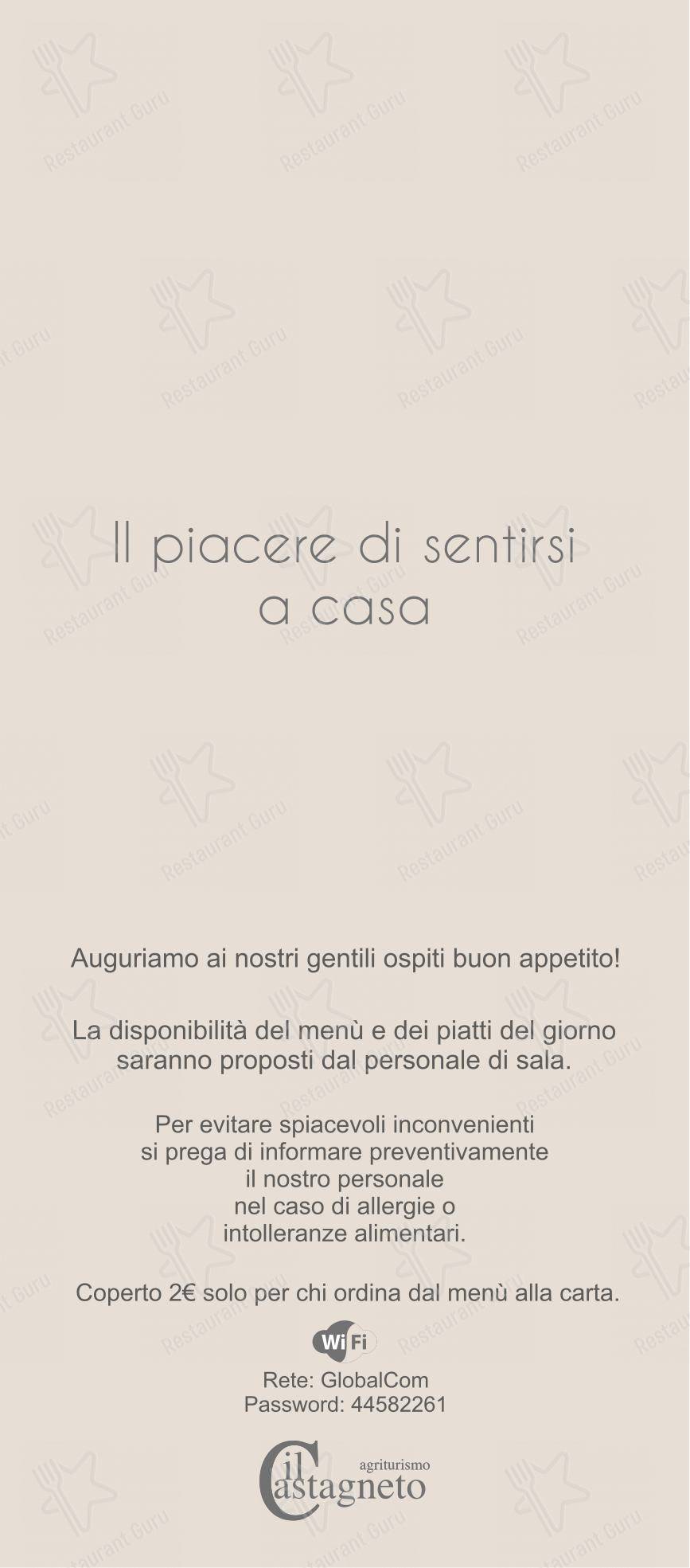 Menu per Agriturismo Il Castagneto - Padula in Padula