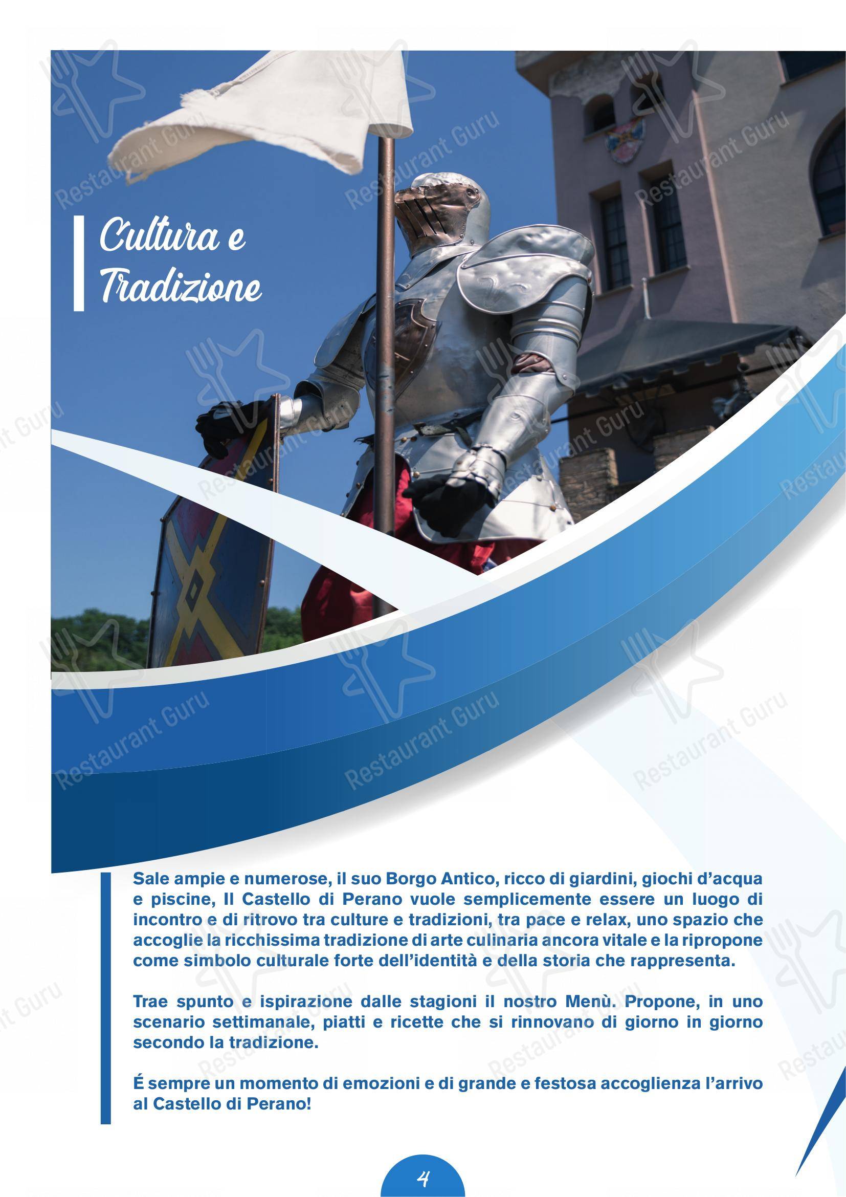 Il Castello di Perano in Perano - Menu