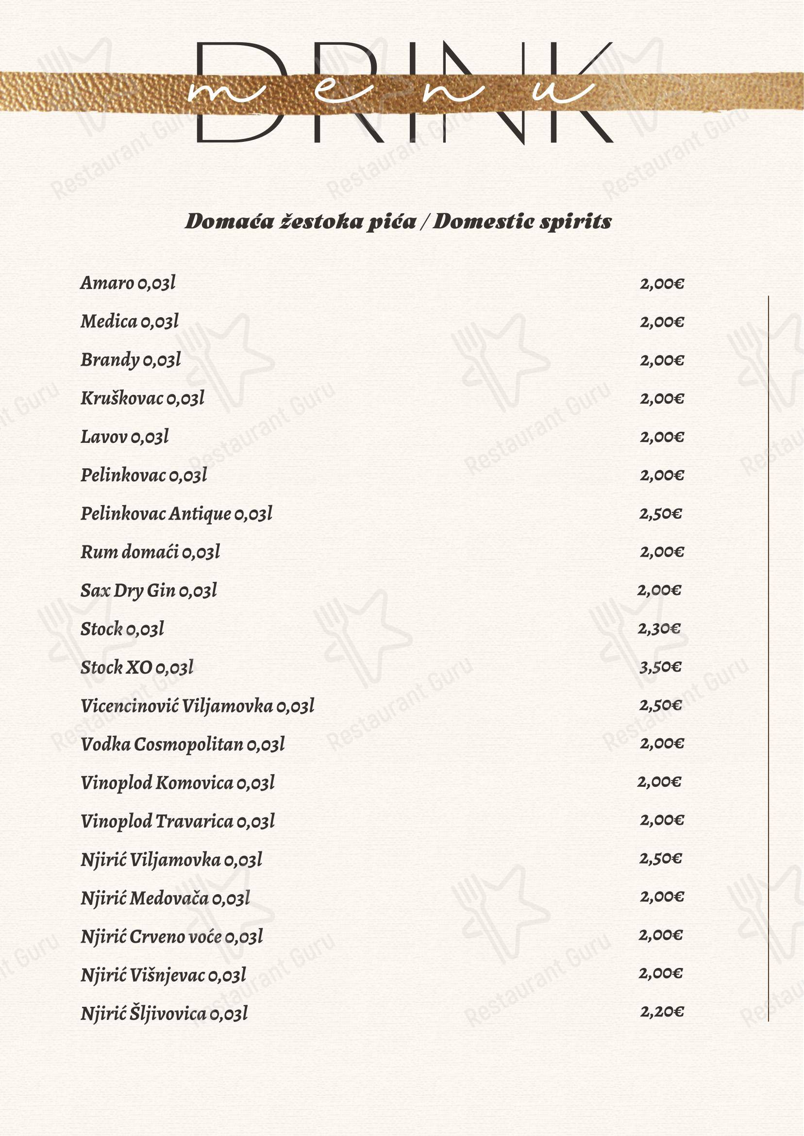 菜单 per Izletiste Petek / Restoran Garfield in Ivanić-Grad