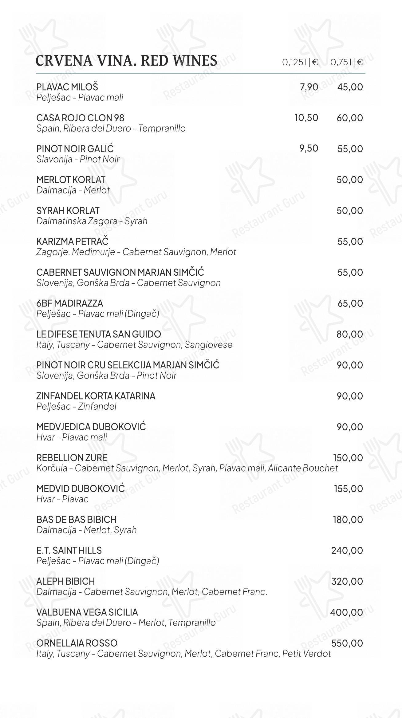 Menu di LAGANINI seafood • pasta • steak - Menu bar