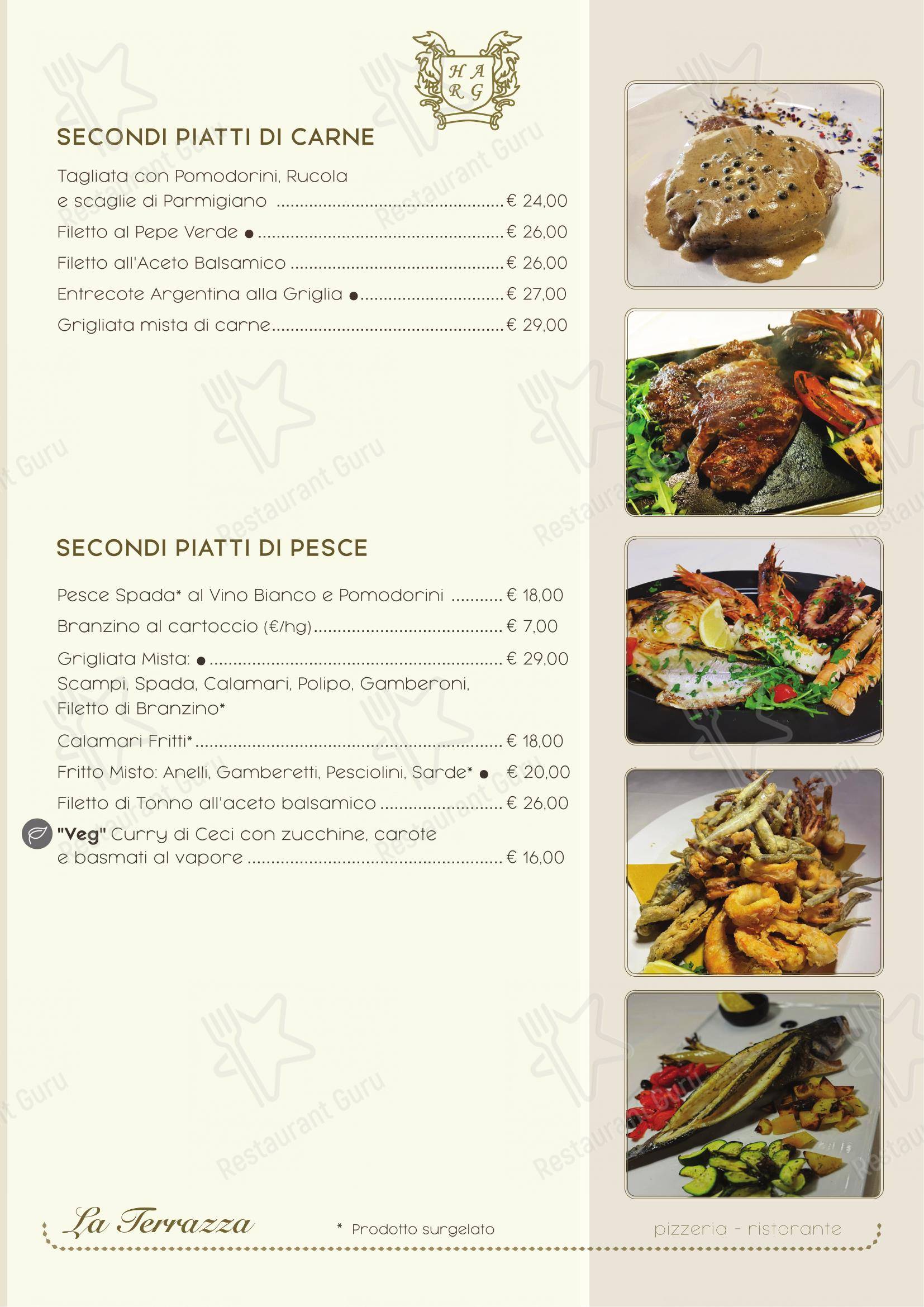 Menu di La Terrazza - Menu