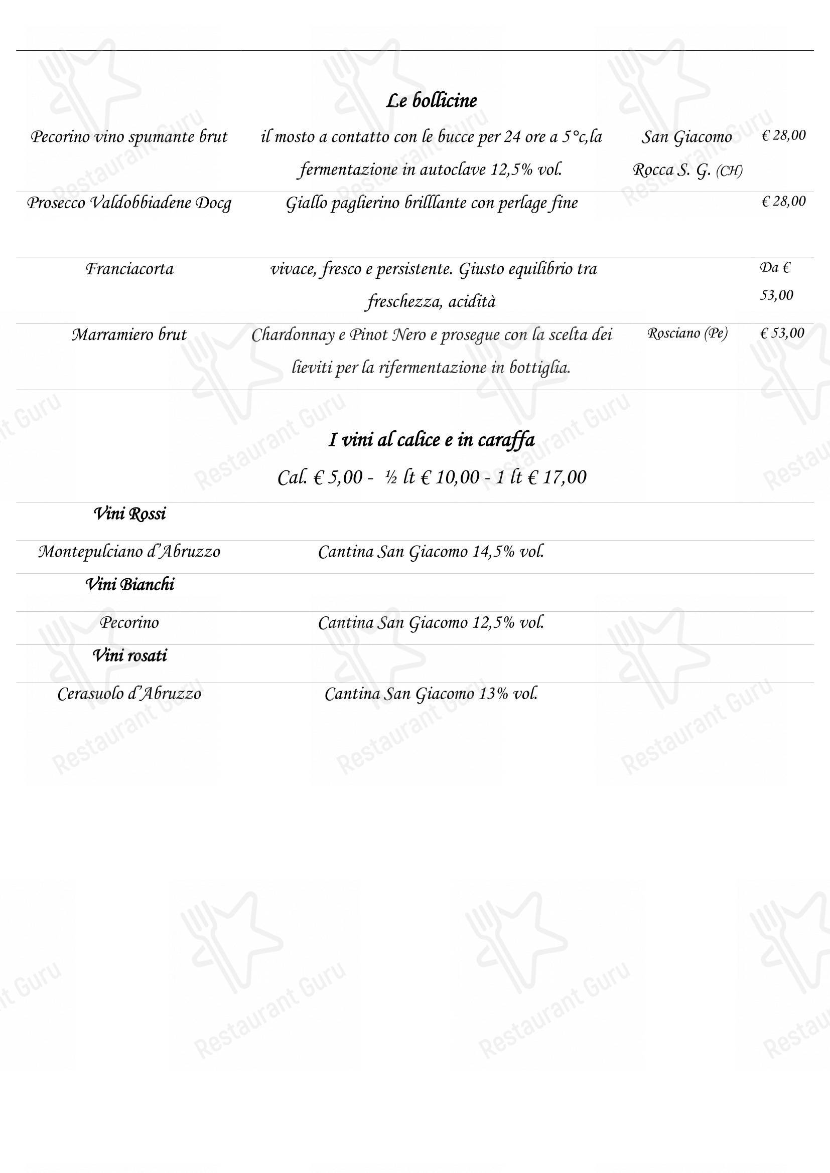 Menu bar per Mezzolitro • vini e cucina Ristorante abruzzese ristorante