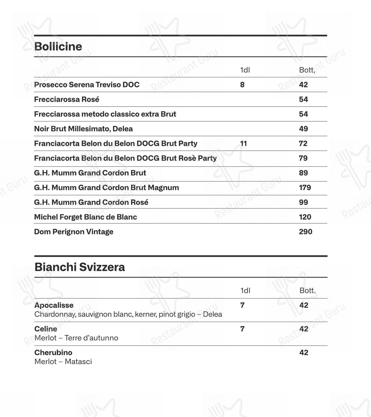 Menu di Movie Restaurant & Lounge - Основное меню