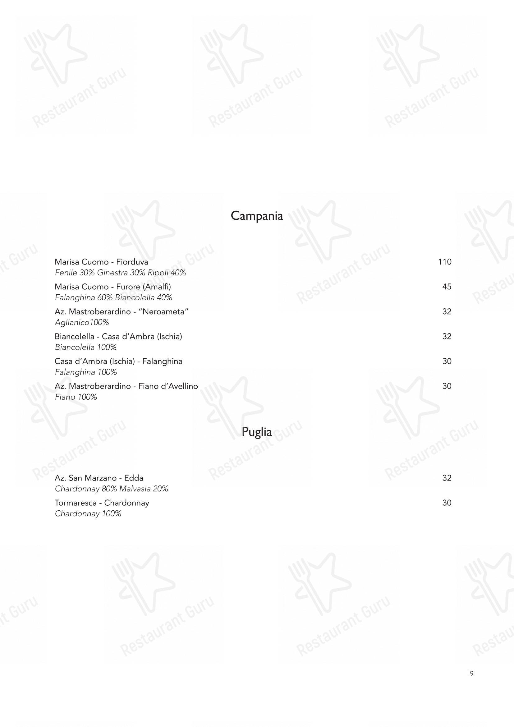 Menu bar per Nojo ristorante