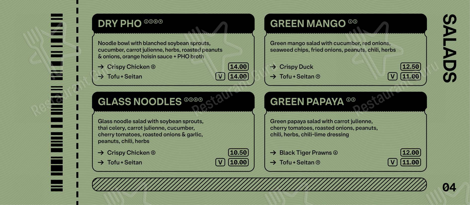 PHO - Noodlebar (Mitte) dans Berlin - Menu bar