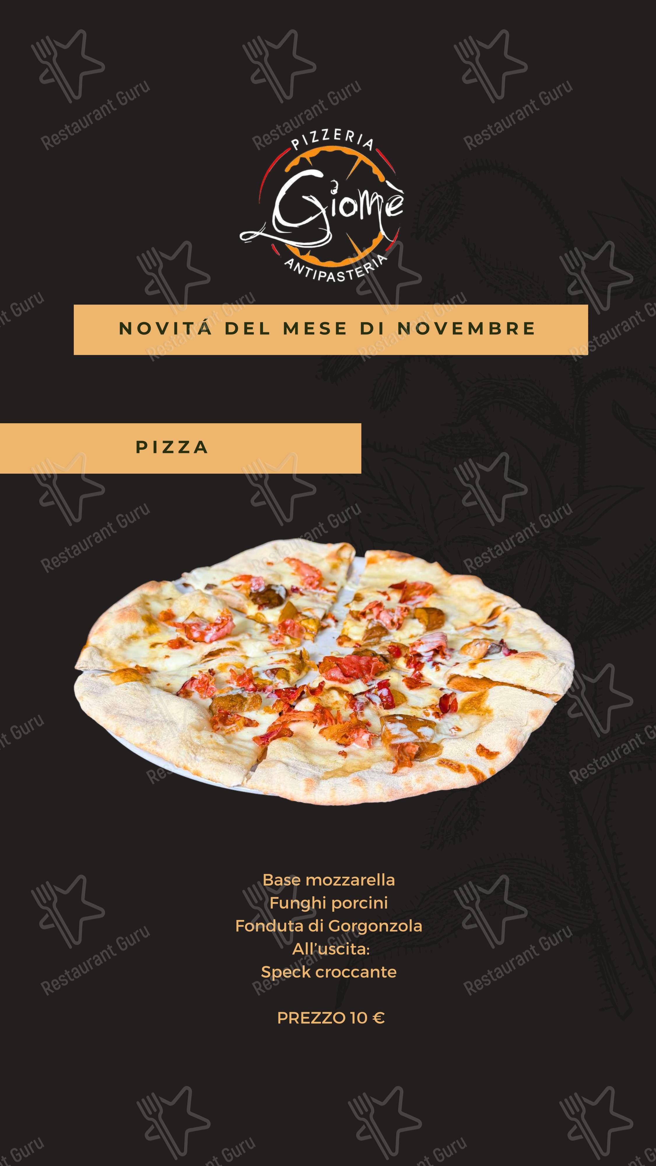 Menu per Pizzeria Antipasteria Giomè ristorante