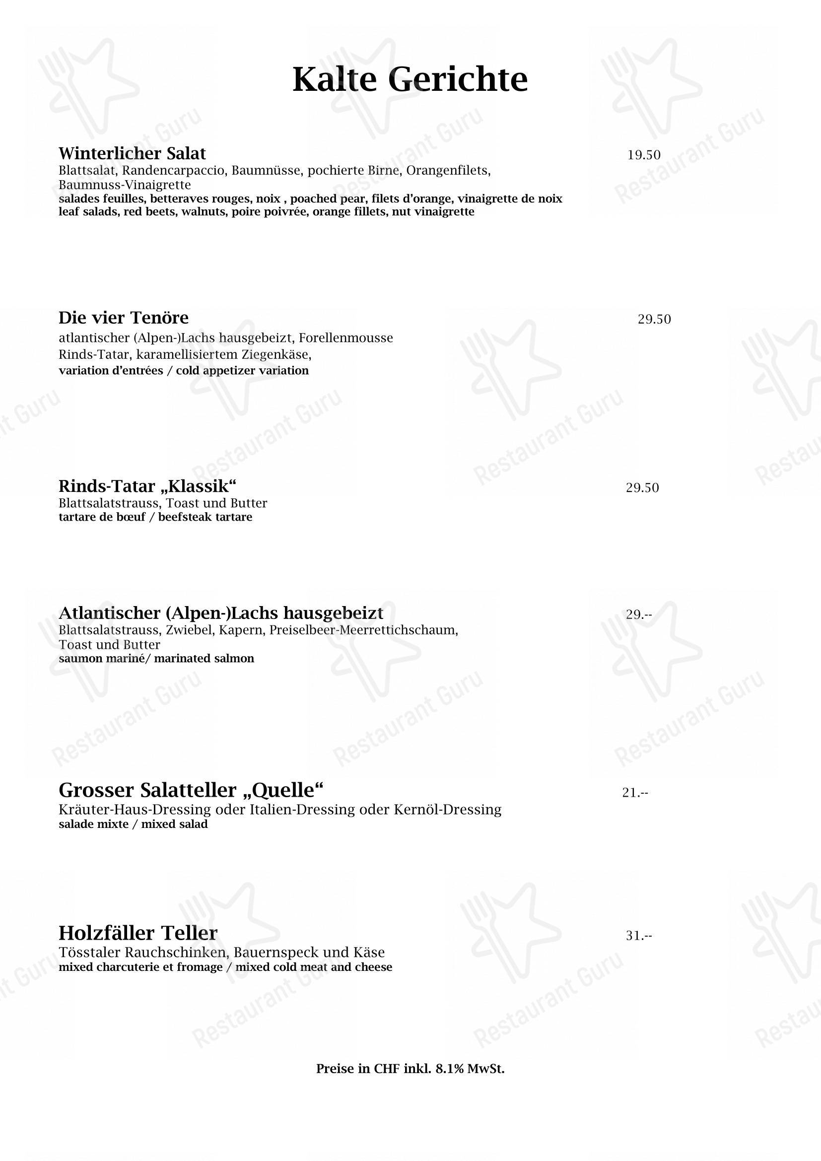 Menu bar per Quellenhof in Rapperswil-Jona