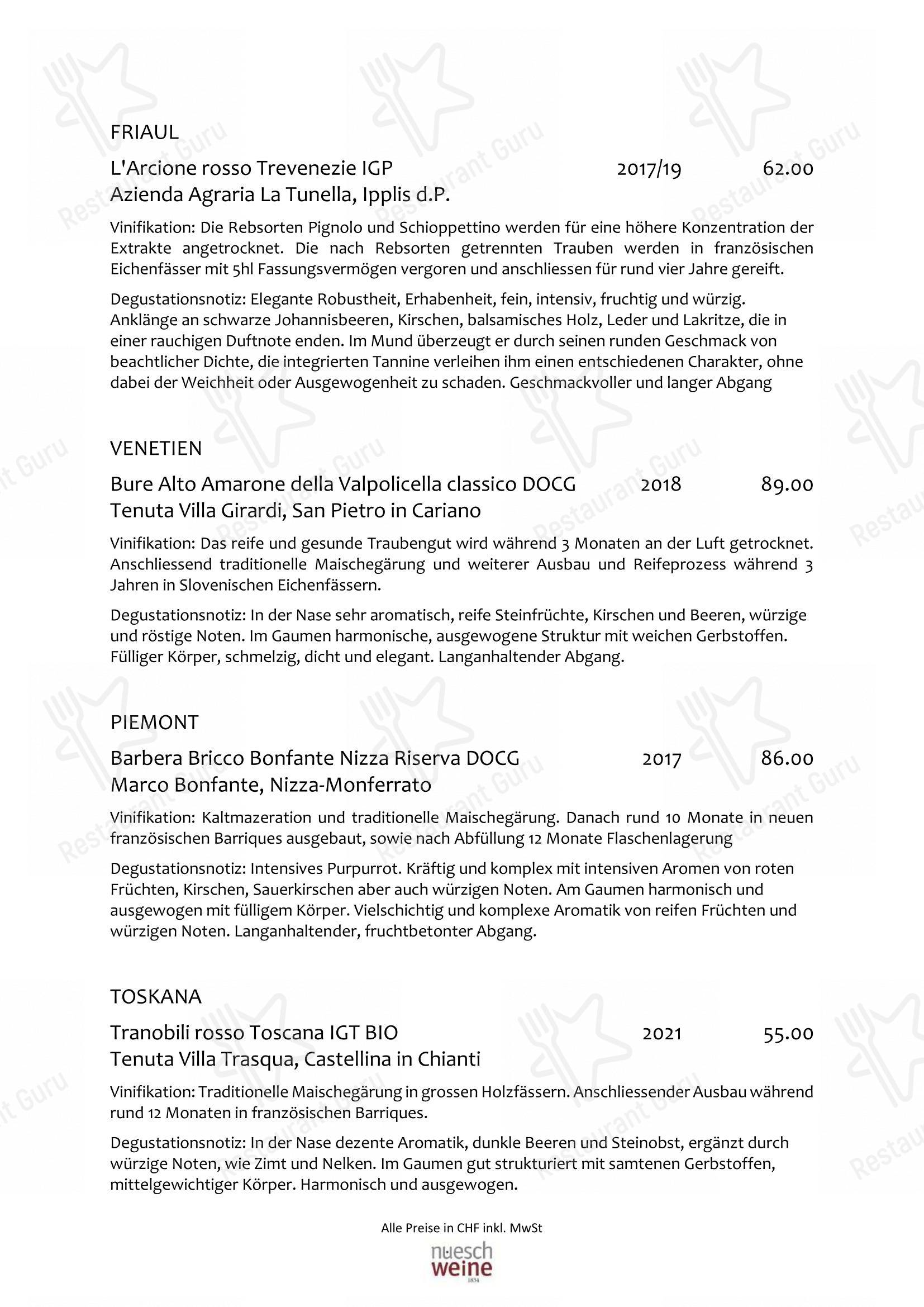 Menu di Restaurant VIVA St. Moritz - Menu