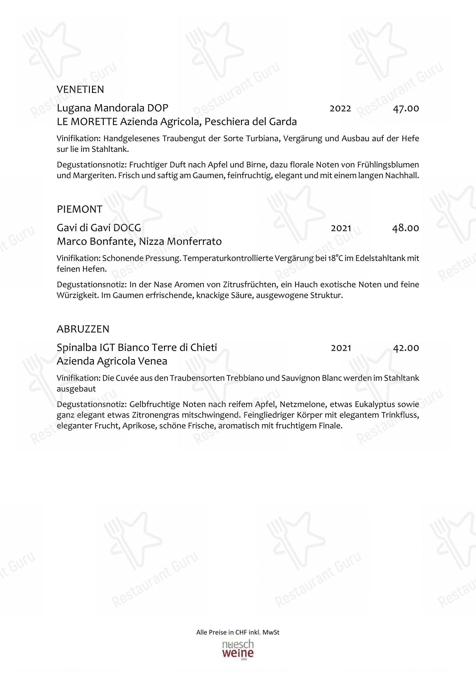 Menu di Restaurant VIVA St. Moritz - Menu