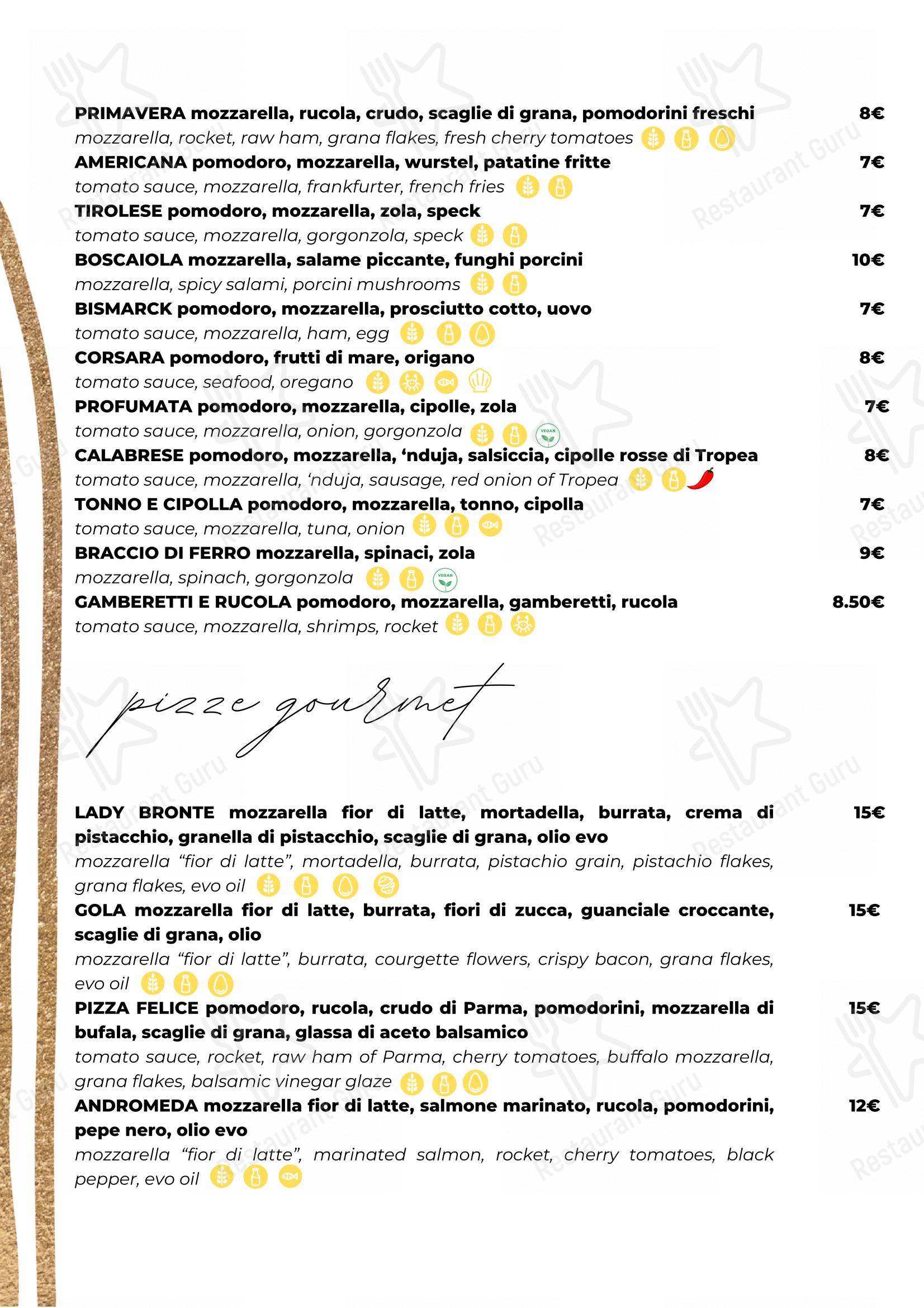 Menu per Ristorante Pizzeria Andromeda in Cesano Boscone