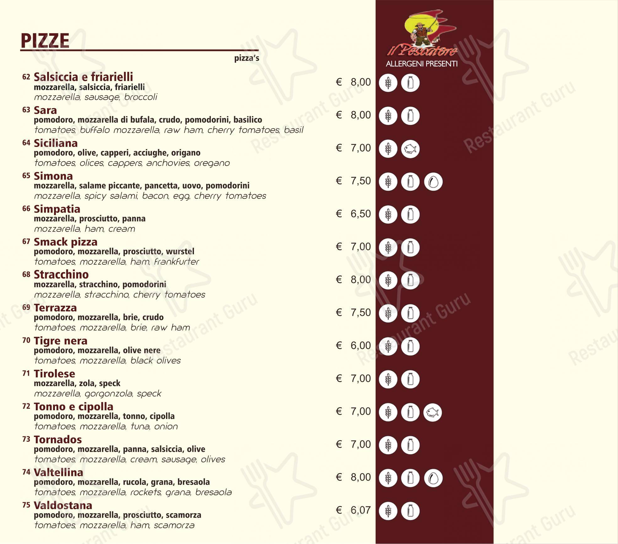 Ristorante Pizzeria Il Pescatore 4 in Casale Monferrato - Menu